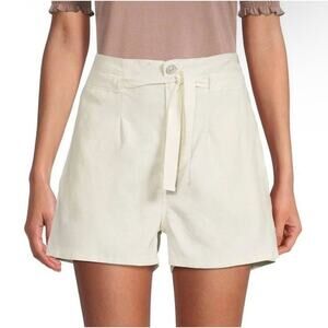 Hudson Women’s Paperbag Shorts Linen Blend Cream Size 29 Summer Spring Nautical